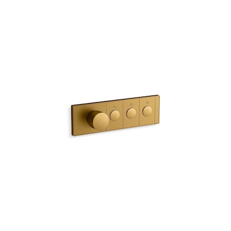 KOHLER Anthem Three-outlet recessed mechanical thermostatic valve control